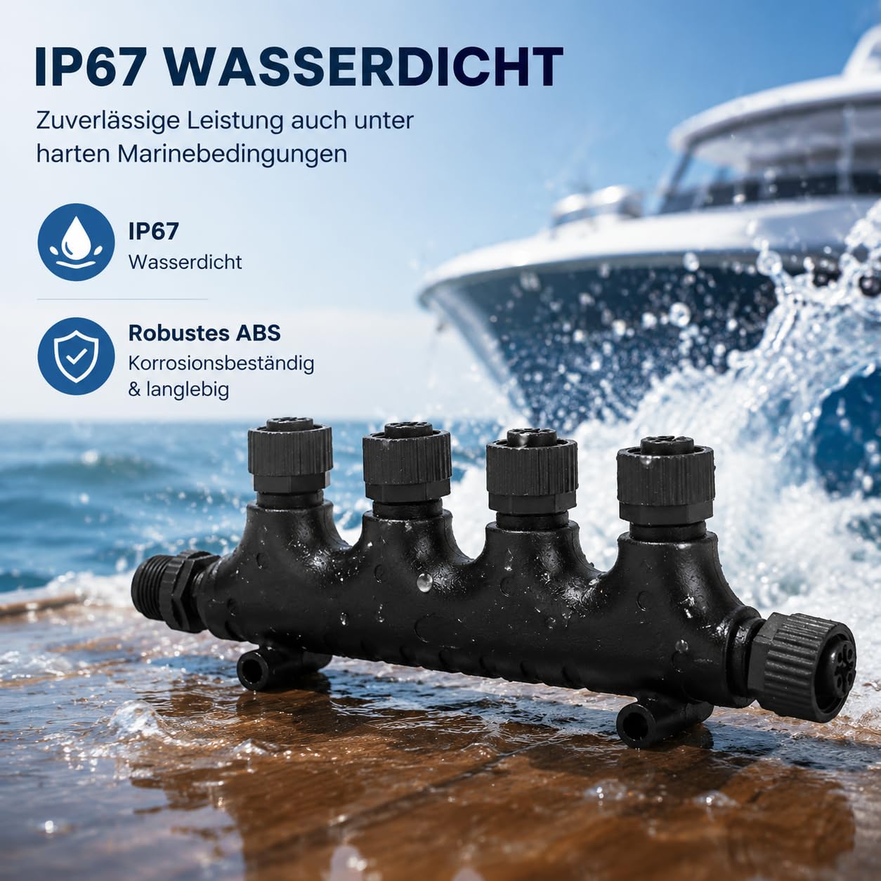 Connecteur en T pour NMEA 2000 N2K, 4 Ports 5 Broches M12 Filetage IP67 Étanche Réseaux Lowrance Simrad B&G Navico Plugandplay Bateau Accessoires
