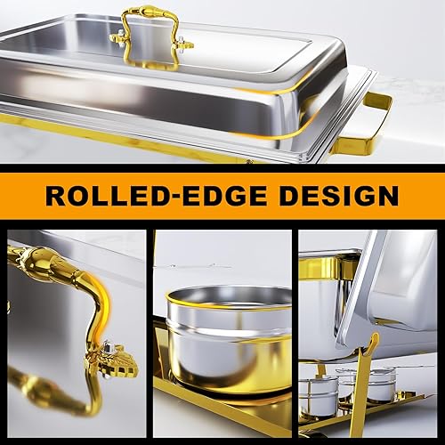 Miniatura 7 de Paquete de 4 platos de 9 cuartos de galón diferentes sartenes combinados Platos para bufé  Portátil y de alto grado reutilizable y duradero Juego de