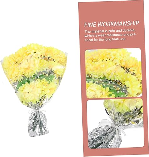 Miniatura 3 de IMIKEYA 6 Pcs Cemetery Decorations for Grave Tombstone Flowers Trough Planters Outdoor Faux Chrysanthemum Flowers Tombstone Memorial Bouquet Silk