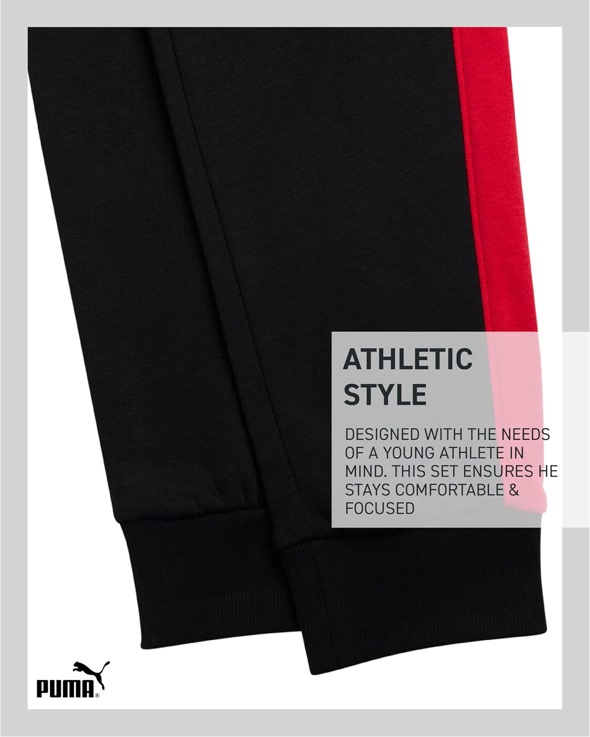 PUMA Boys 2 Piece Fleece Pullover Hoodie Sweatshirt & Jogpants (Sizes 8-16)
