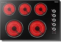 Vista 12 de Placa eléctrica de 2 quemadores, encimera de 12 pulgadas y estufa eléctrica integrada, estufa eléctrica de 110 V con enchufe, control de perilla, 9