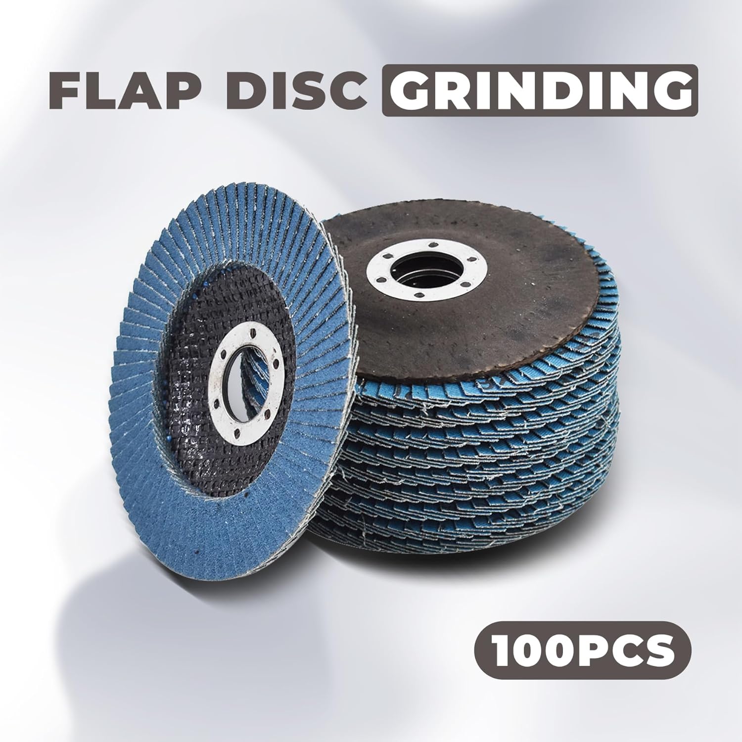 waltyotur 100-Pack Flap Discs Grinding Wheel 80 Grit, 4-1/2 x 7/8 Flap Disc Angle Grinder Sanding Disc Zirconia Abrasive Grinding Type 29 Zirconia Grinding Wheel Angle Grinder Abrasive Sanding Disc
