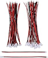 Vista 1 de 20 pares 24AWG JST 0.049 in 2Pin Micro macho hembra conector enchufe con cables de alambre de 5.906 in para interior 3D Plane Twinkle Light LED