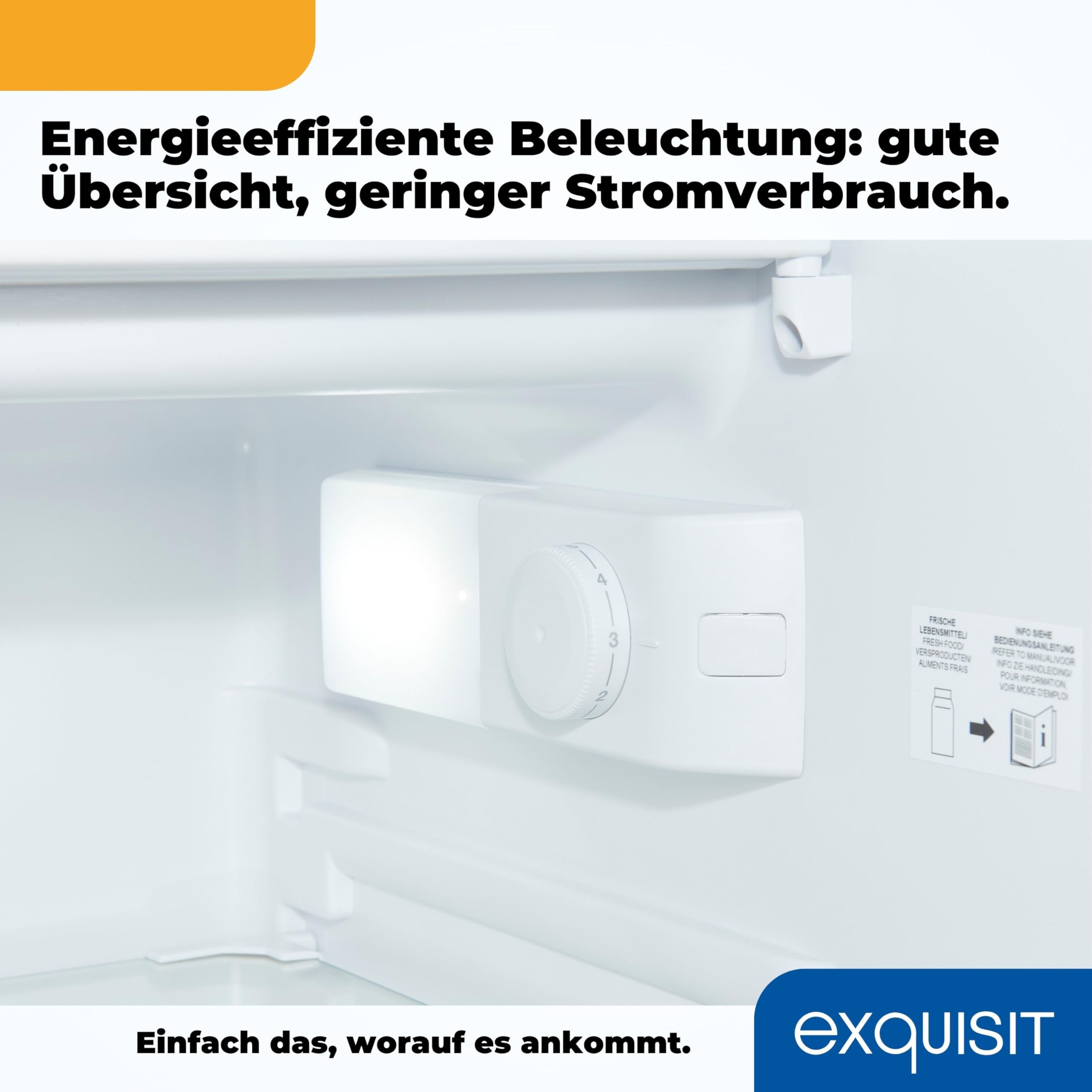 Exquisit Einbau-Kühl-Gefrierkombination 212 L, 145 cm, Klasse E | Schlepptürmontage für nahtlose Küchenintegration – 4-Sterne-Gefrierfach, 39 dB, ideal für 3–4 Personen