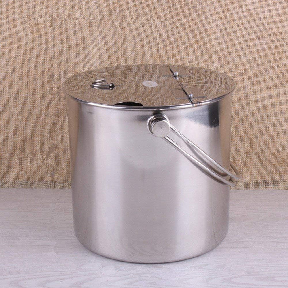 Amazon.co.jp MYERZI アイスバケツ アイスバケットステンレス鋼氷バケットカバータイプのポータブルアイスバケツ、砂糖バケツ