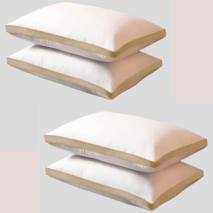 Homerz Set of 4 Gusset Pillow, 3D Conjugated Fiber Filled, Adequate