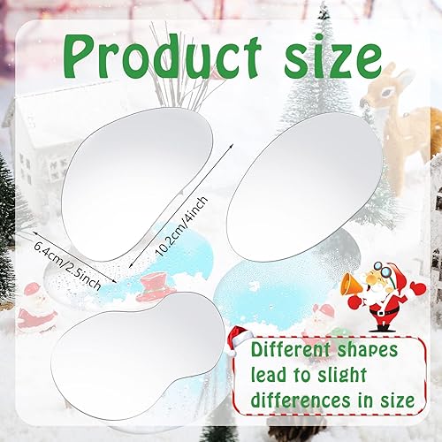 Miniatura 2 de Amyhill 6 piezas de espejo de Navidad, accesorio de paisajismo en miniatura, estanque de aldea de Navidad, mini estanque de hielo, decoración para