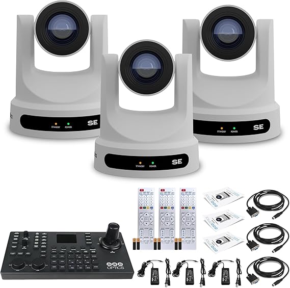 3 x PTZOptics Move SE PTZ Camera with 20x Optical Zoom + PTZOptics SuperJoy PTZ Camera Controller