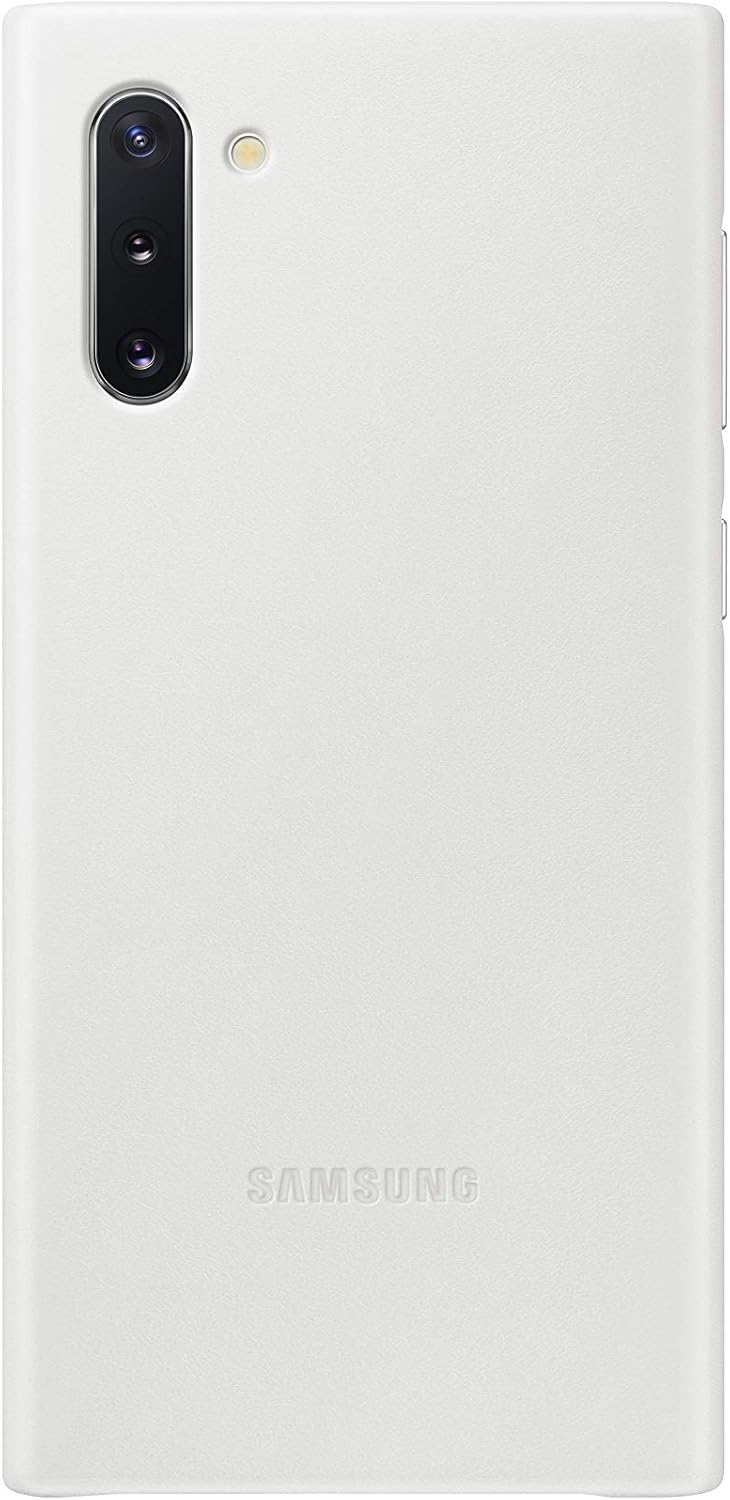 Samsung Galaxy Note10 Case, Leather Back Protective Cover - White (US Version with Warranty) - EF-VN970LWEGUS