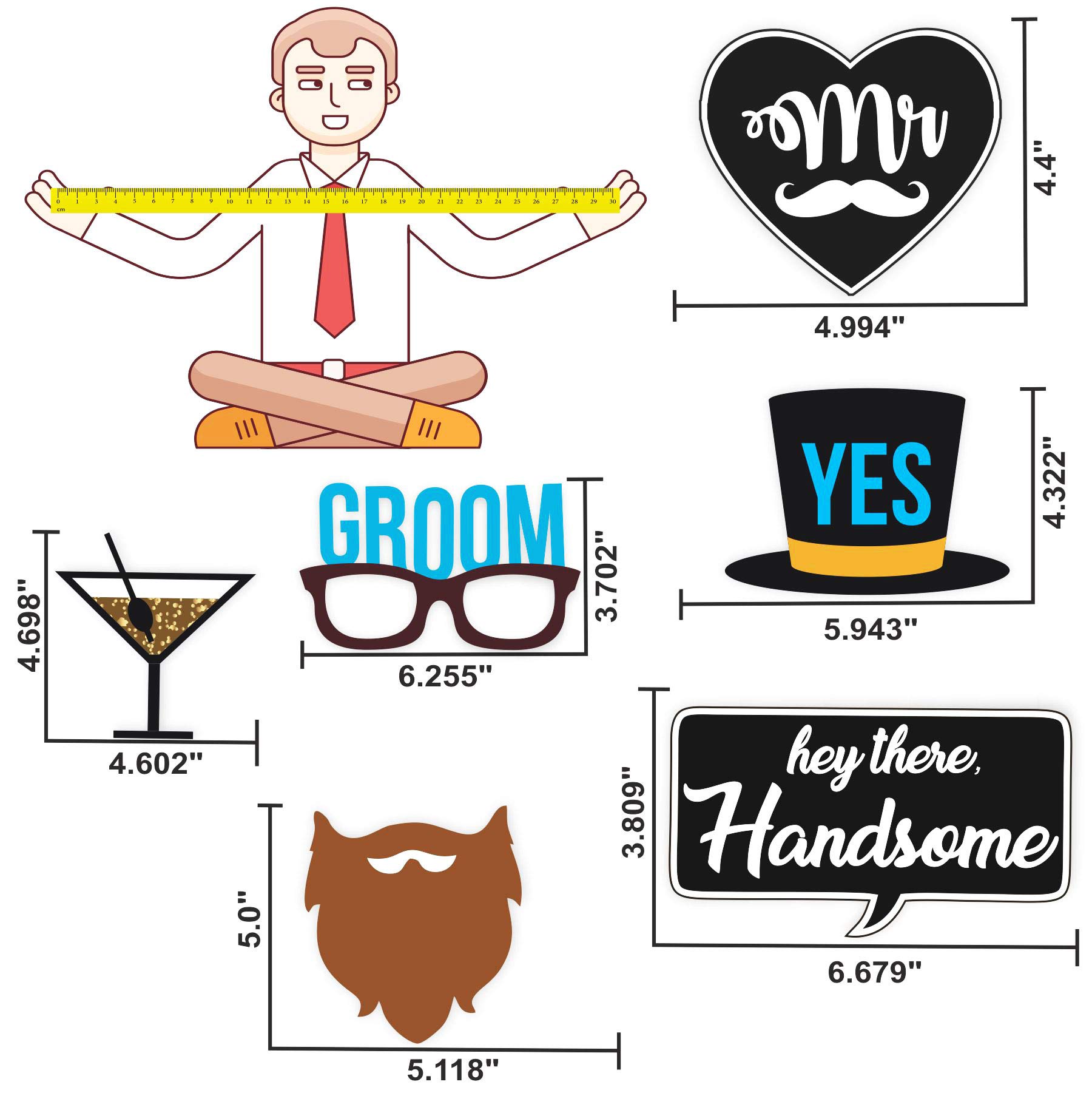 Hochzeit Photo Booth Party Requisiten - (29 Stück) Laser Cut