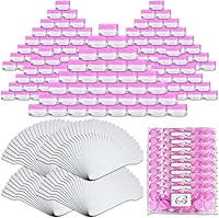 Vista 21 de Beauticom® 4 piezas de lavanda azul bebé tarro vacío de plástico transparente de 0.3 fl oz/0.35 oz recargable crema cosmética sombra de ojos uñas