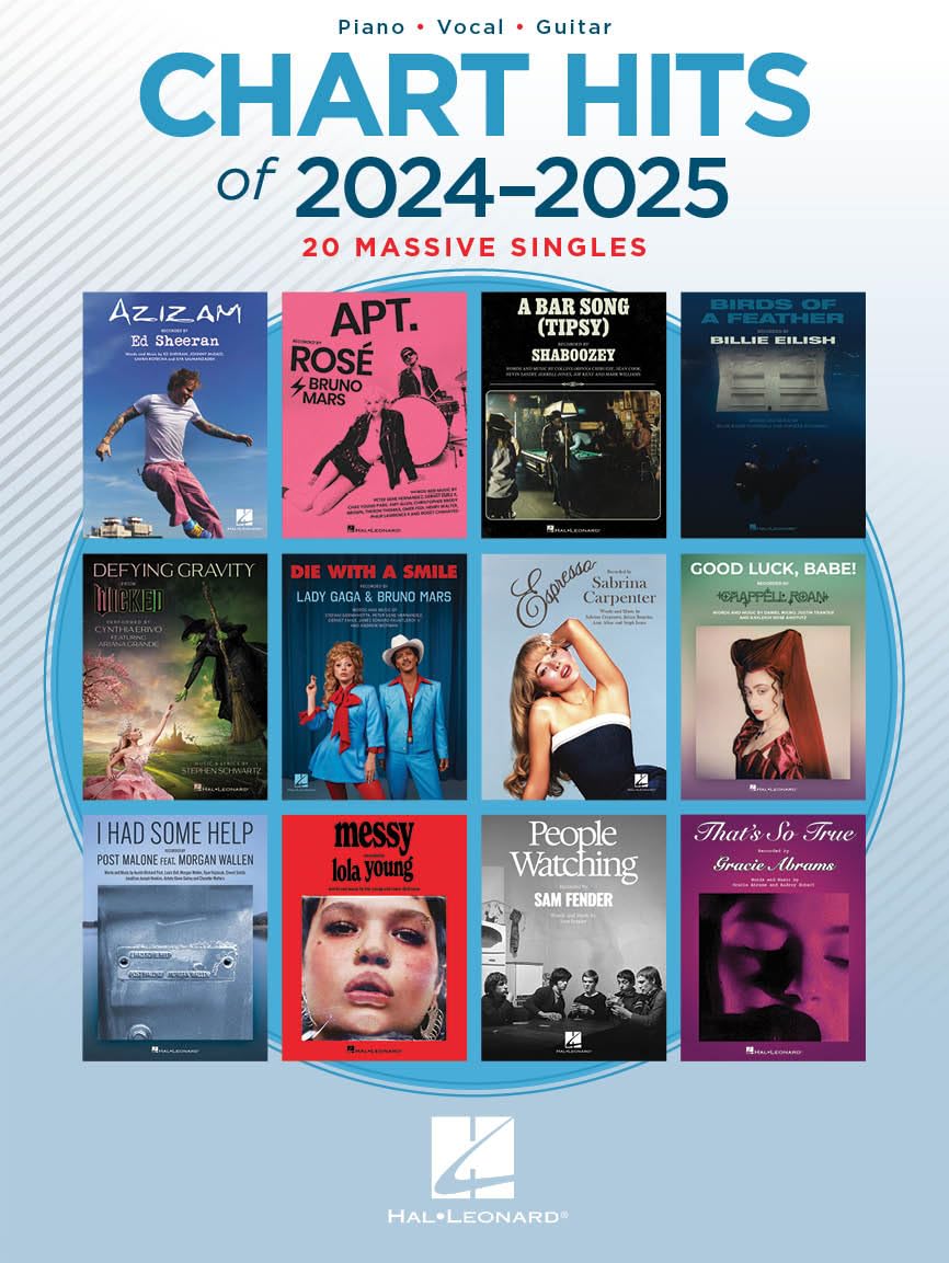 Chart Hits of 2024-2025 (PVG) for Piano Vocal Guitar Songbook | 20 Contemporary Pop Hits with Lyrics, Chord Symbols and Guitar Diagrams for Singers, Pianists, Guitarists and Performers