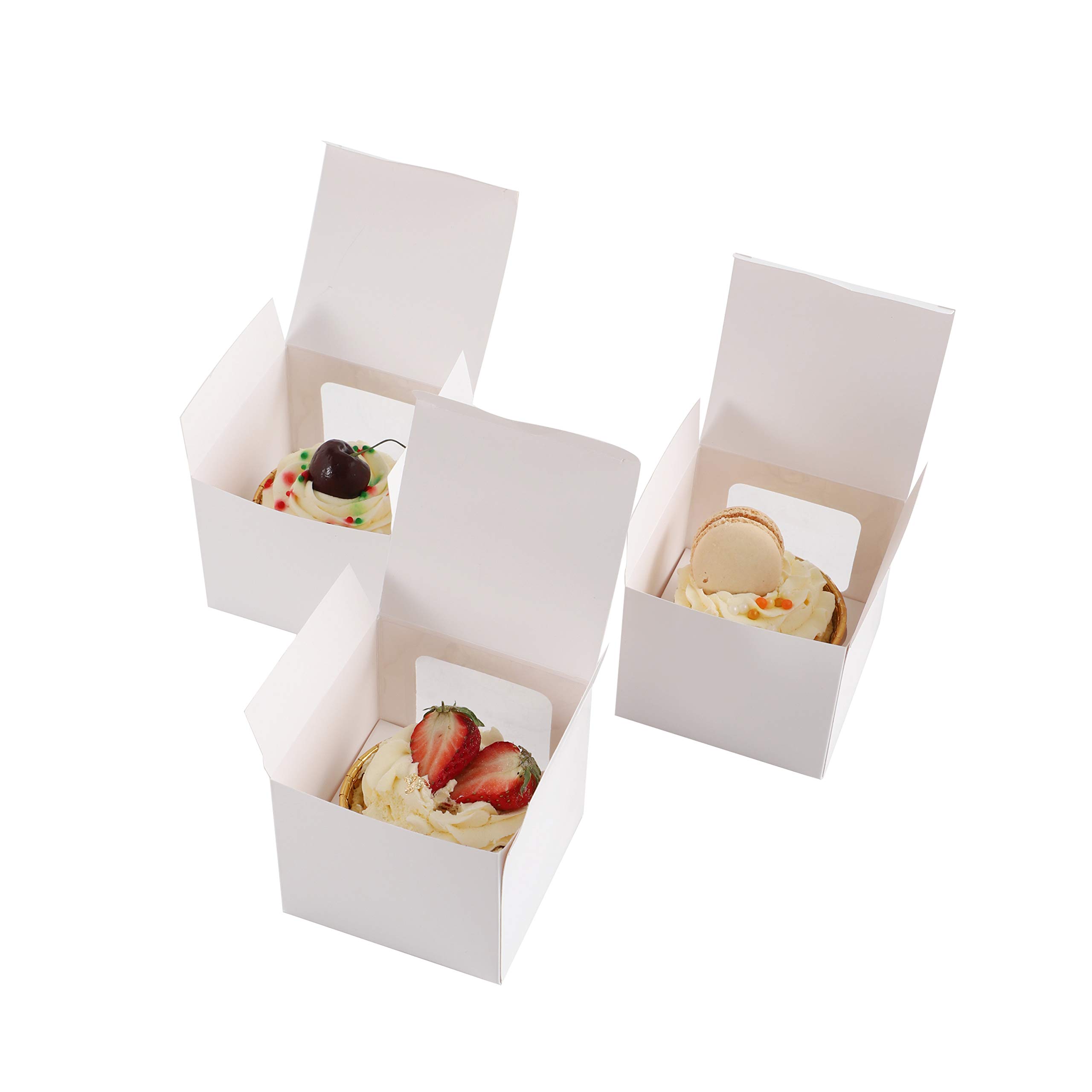 100 Scatole Per Cupcake A Forma Di Cuore, Bianche, Con Inserto E Finestra Trasparente – Per San Valentino E Feste