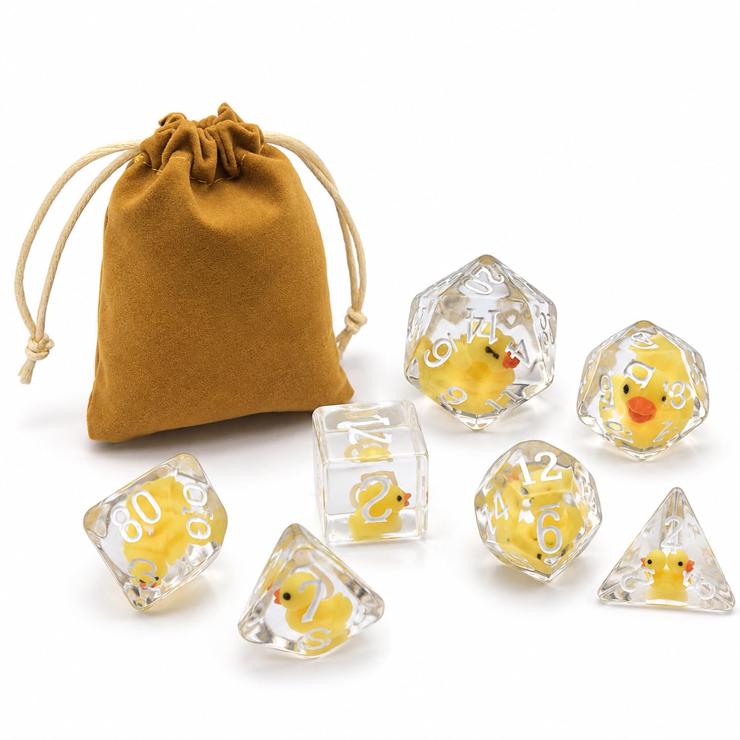 RPG Dice Set, Cute Ducks Design, D And D Dice for Board Game Lovers, 7PCS