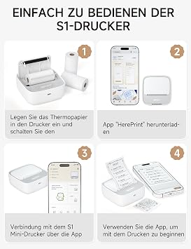 iDPRT Mini Printer with 1 Roll Sticker Paper Thermal Printer for Study Notes Pictures DIY Labels Portable Sticker Printers Efficient and Fast