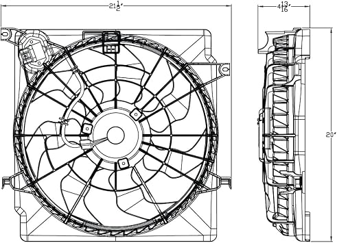 TYC 623110 Replacement Cooling Fan Assembly