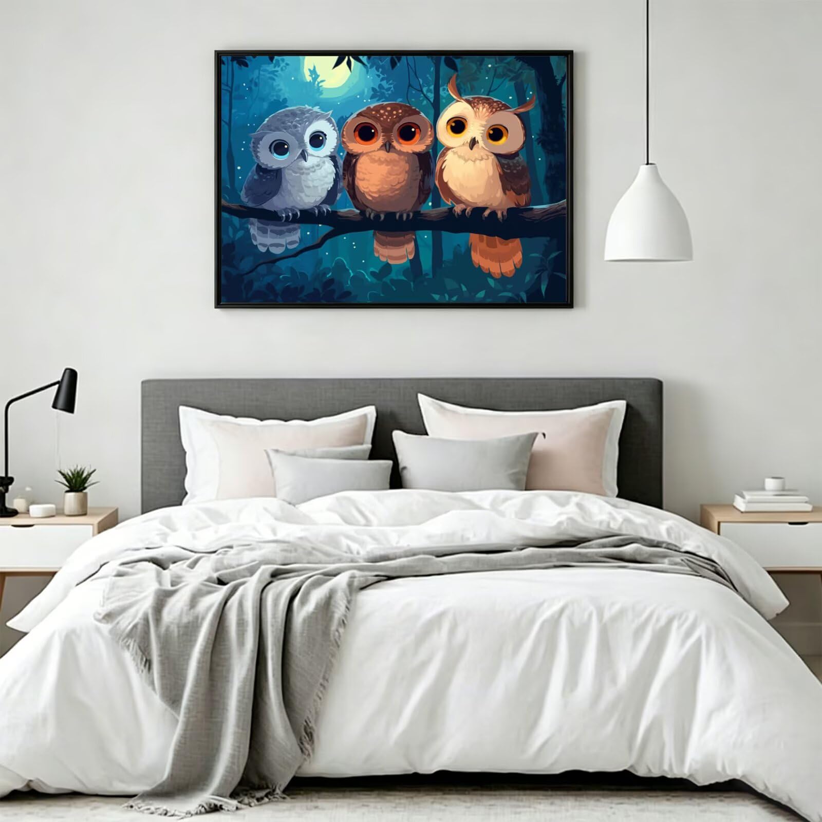 Pintar por Numeros búho Pinturas Acrilicas dibujos animados Pintura por Numeros Lienzos para Pintar, Pintura Acrilica Manualidades, Decoración para Hogar, Regalos Cumpleaños, 90x120cm Sin Marco, q-550