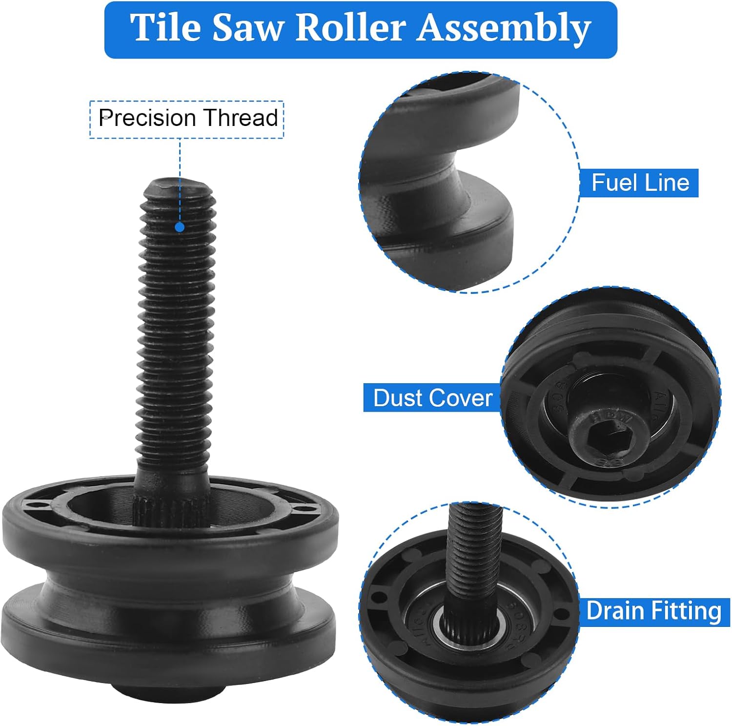 305784005 305784001 Tile Saw Roller Assembly for Ridgid 7" Tile Saw R4030, R4030S, R4031, R40311 & Ryobi DT180EVO, Replaces 089041054704, 306784001, 524820001 Table Roller - 3 Pack