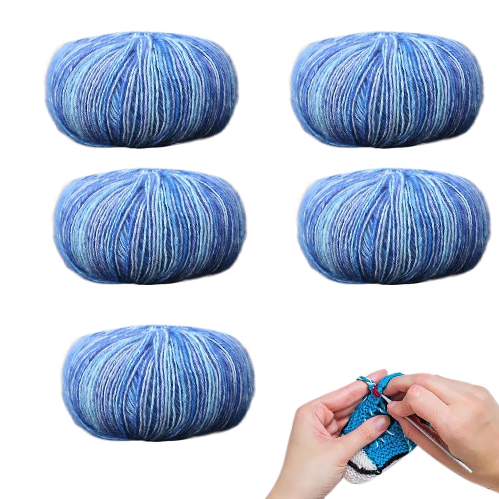 Hilo de punto a mano multicolor para tejer mantas y ropa de invierno en casa