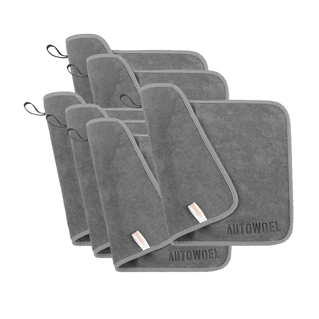 45 45cm Thickened Microfiber Cloths Set 6Pcs Lint-Free Moisture-Absorbing for Motorcycle Car Care Streak-Free Cleaning Cloths Blue