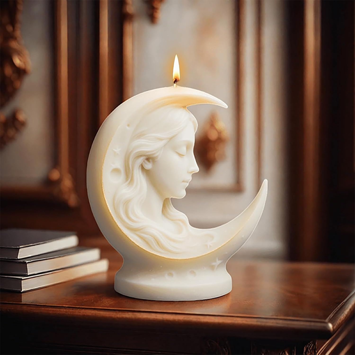 Hanging Moon Goddess Candle Mold, Girl Silicone Mold for Candle Making, Epoxy Resin Casting Molds for DIY Resin Craft, Handmade Wax & Home Decor
