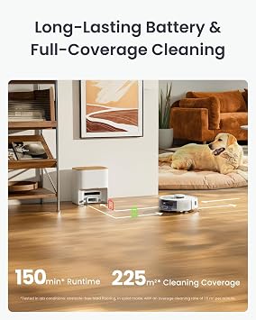 SwitchBot K11+ Robot Vacuum with Mop, 6000Pa Powerful Suction, 90-Day Dust Storage, Self-Emptying LDS Smart Mapping Slim 3.6