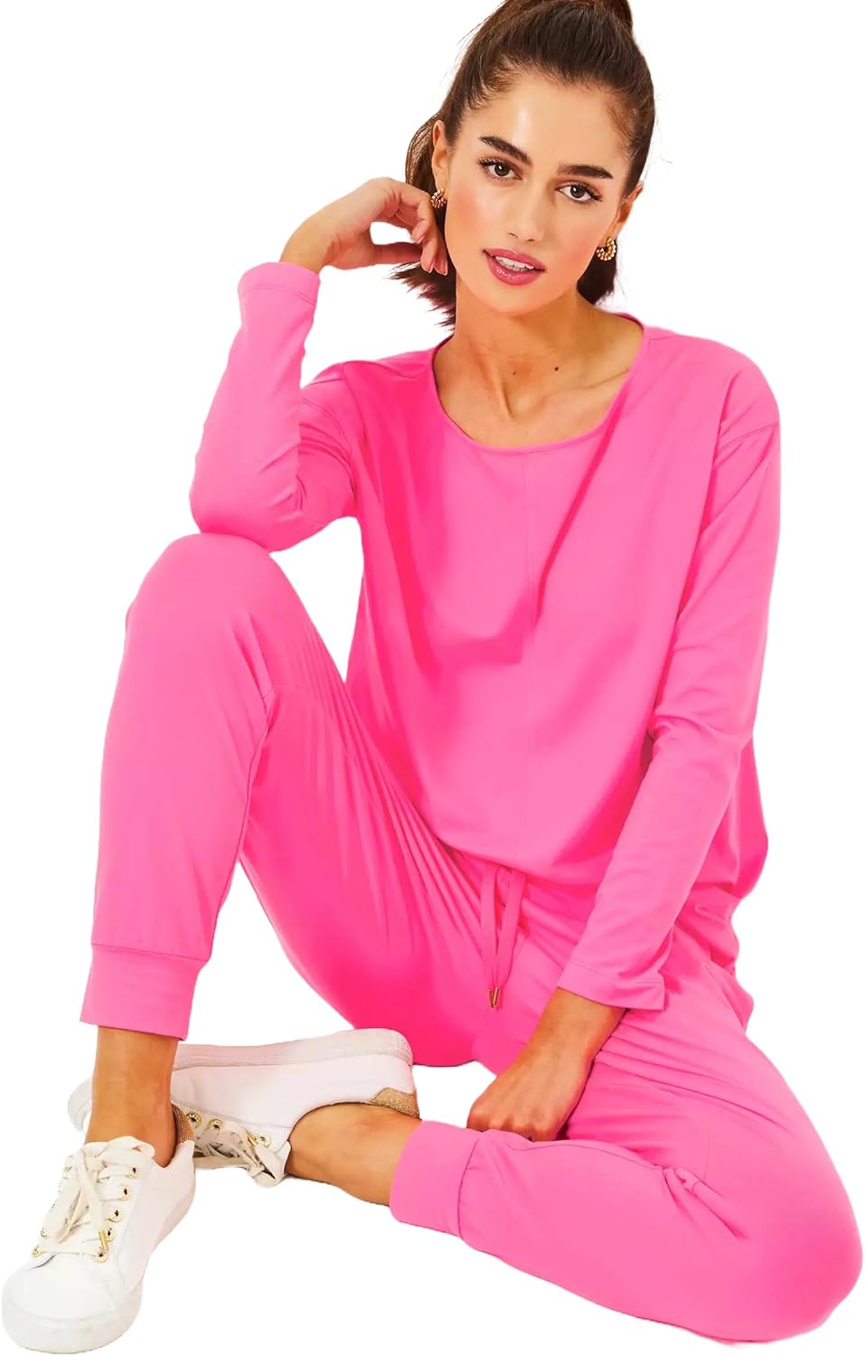 Lilly Pulitzer Womens UPF 50+ 27" Lillabeth Pant in Roxie Pink size XL