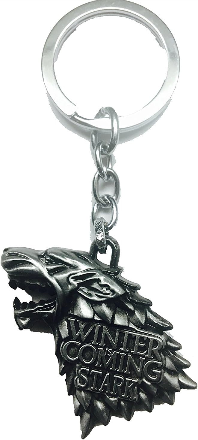 SmallAll Gold House Stark Direwolf Shape Keyring & Keychain
