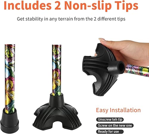 Miniatura 3 de Walking Cane YOKABOZE Folding Walking Cane Adjustable Canes and Lightweight Aluminum Walking Stick for MenWomen Balancing Mobility Aid Cane