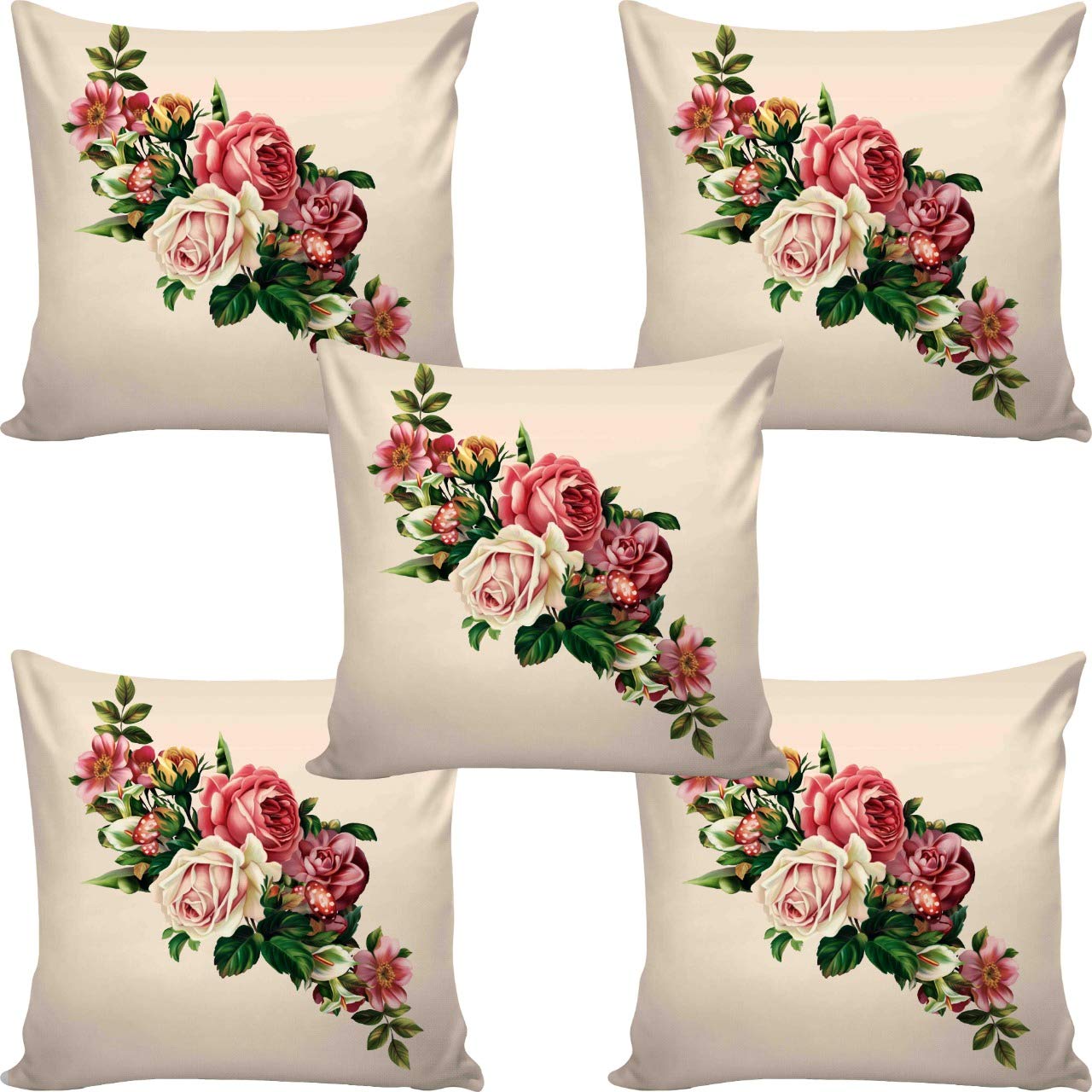 FABRIGAANZA Designer and Decorative Printed Square Cushion Cover Set of 5 Jute Throw Pillow Covers/Cases for Couch and Sofa & Chair for Home (24 x 24 inch or 60cm x 60cm) Beige (B09YZ26VPD) Amazon Price History, Amazon Price Tracker