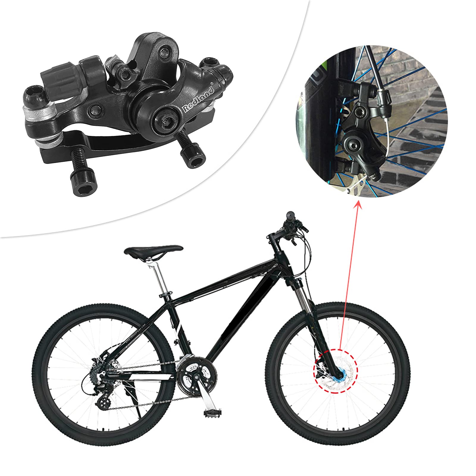 Étrier De Frein Avant Vélo Route/VTT/BMX - Alliage Aluminium, Double Tirage, Patins 45 Mm