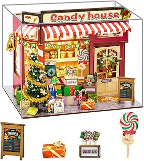 diyミニチュアドールハウスキットledとダストカバー付き木製人形の家クリスマスプレゼントのための創造的な部屋のミニハウスビルディングキット (防塵カバーつきです。)