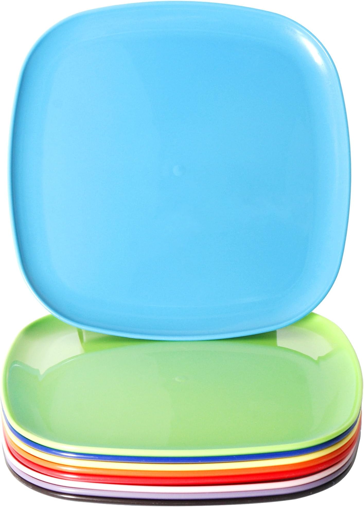 Youngever 9 Pack 10 Inch Plastic Plates, Large Square