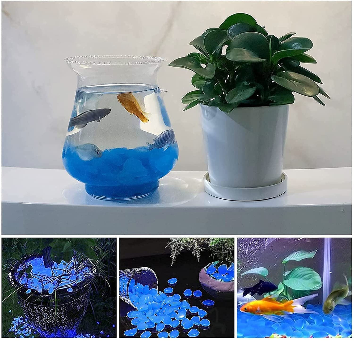300 Pierres Lumineuses Pour Jardin – Galets Phosphorescents Décoratifs | Brille La Nuit | Pour Allées, Aquariums, Décoration Extérieure