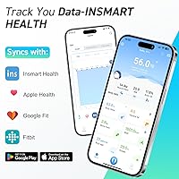 Vista 6 de INSMART - Báscula inteligente para peso corporal, báscula digital precisa para baño, plataforma grande de 12x12 pulgadas, báscula de grasa corporal