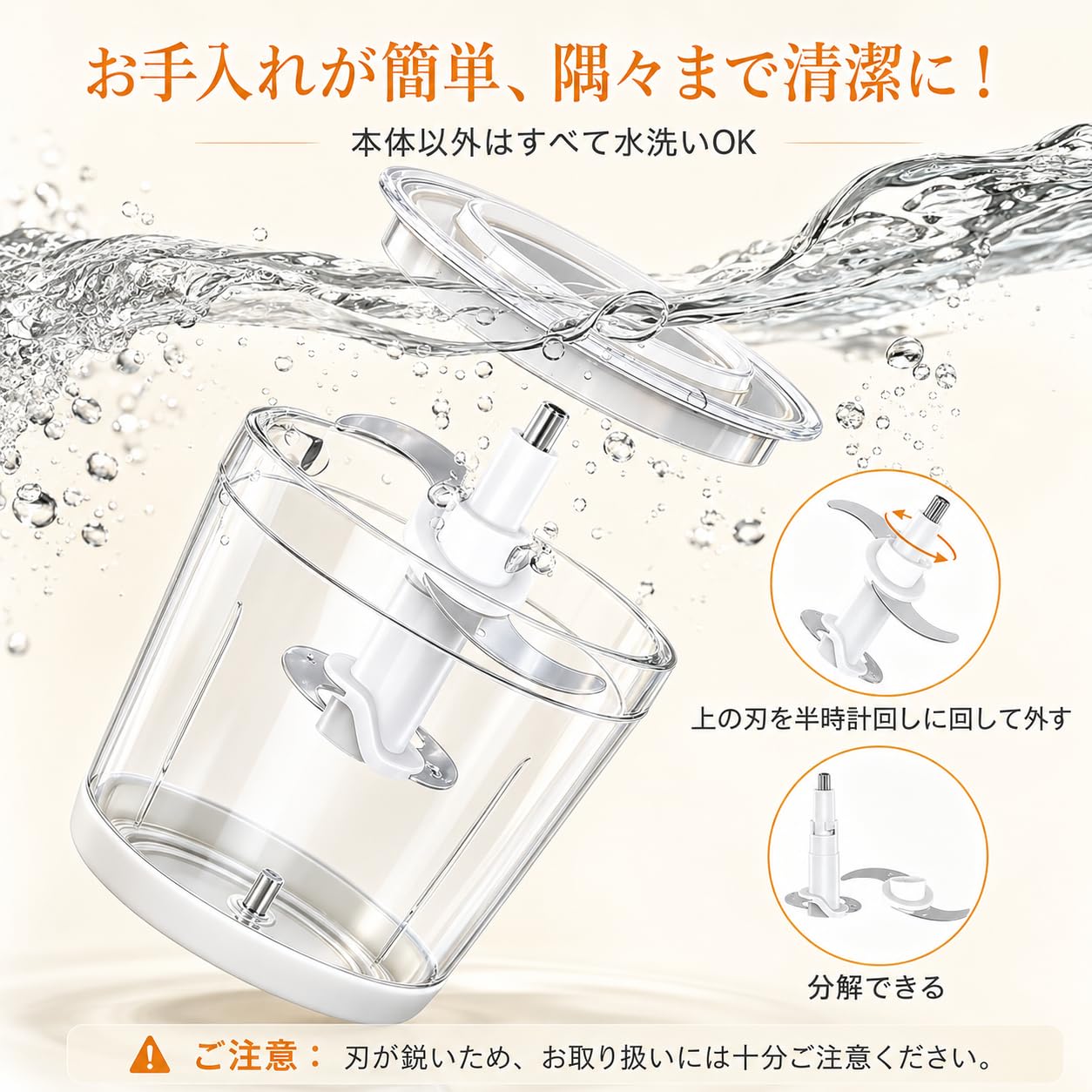 Amazon.co.jp: happilaff フードプロセッサー 350Wハイパワー 1台5役