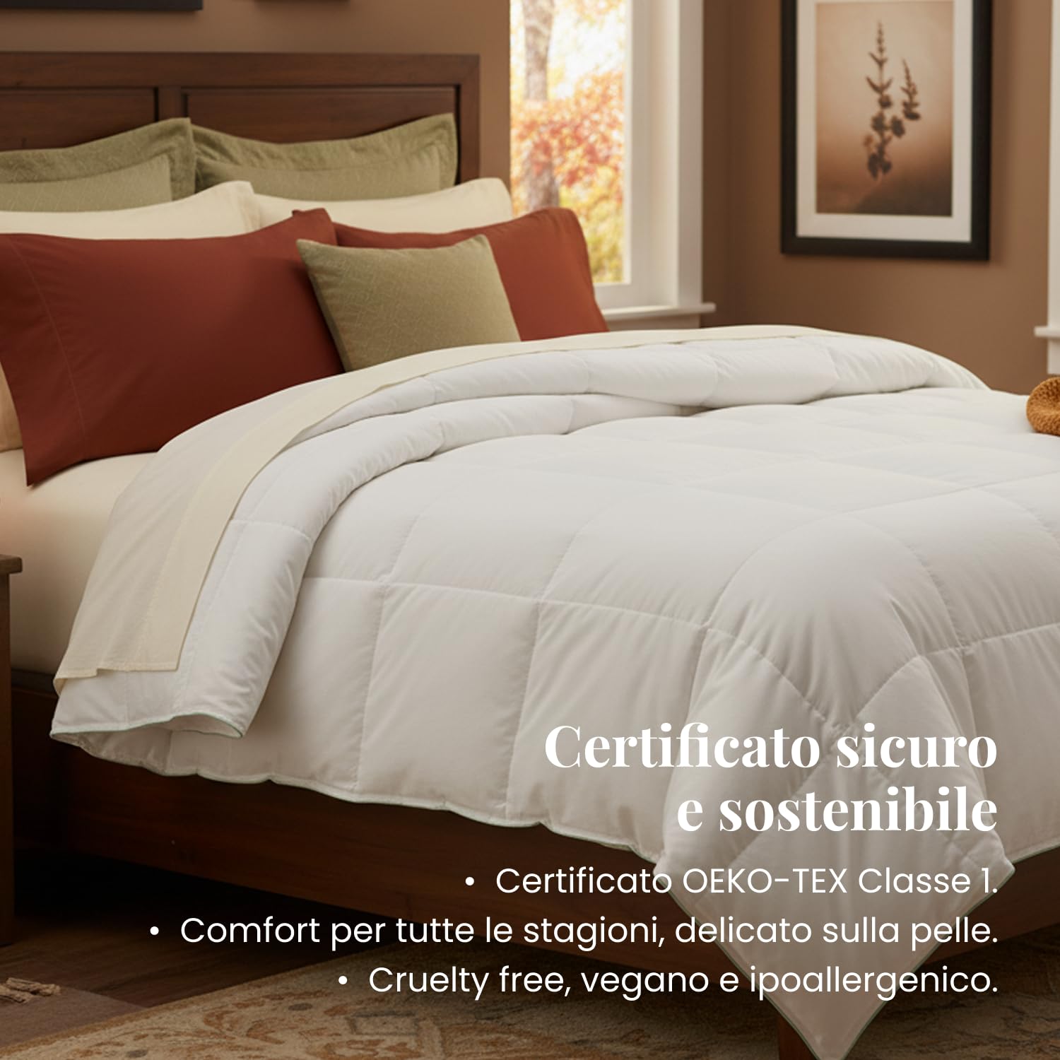 FOSSFLAKES Piumino 4 Stagioni 240x220 cm, vegano e OEKO-TEX