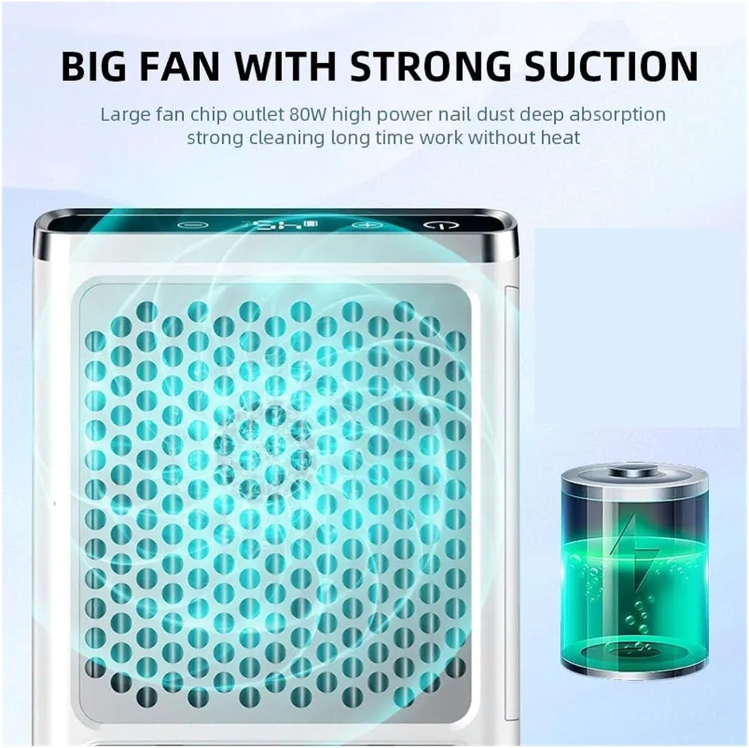 Nail Dust Collector, Powerful Nail Dust Vacuum Collector Professal Nail Dust Extractor with Reusable Filter Manicure Equipment Adjustable Speed,Manicure Dust Collector
