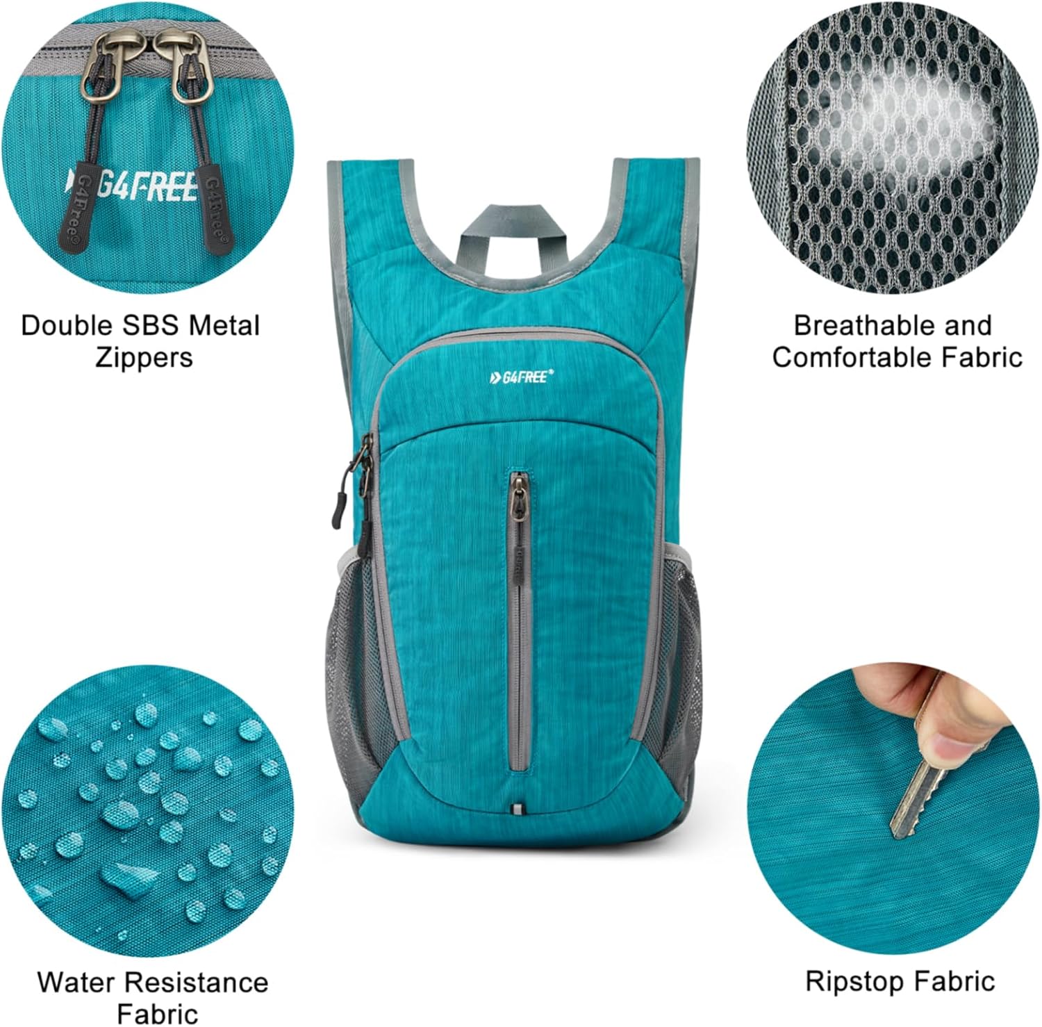 G4Free 10L Hiking Backpack Small Travel Hiking Daypack Lightweight Packable Backpack Casual Foldable Shoulder Bag - Image 4