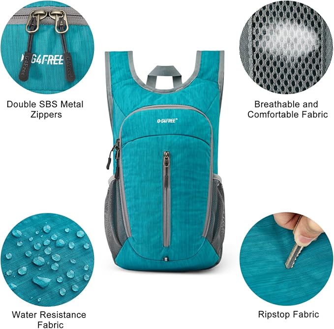 Mochila Plegable G4Free 10L para Senderismo Ligera Impermeable miniatura 5