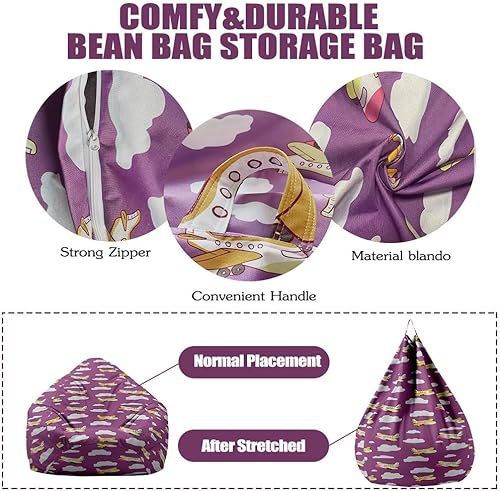 Miniatura 5 de Funda para silla puff para niños y adultos (sin relleno), diseño de cielo estrellado 3D, suave, perezoso, funda lavable de gran tamaño para sala de