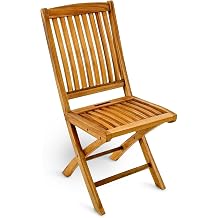 StrongTek Teak Folding Chair, Pre-Oiled, Slatted Seat, No Assembly Needed
