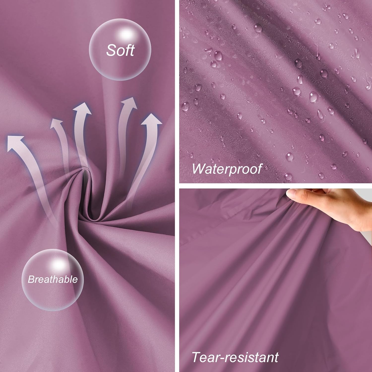 SOPPY Rain Coats for Women, Long Waterproof Raincoat Lightweight Hooded Rain Jacket for Hiking Travel Outdoor - Image 6