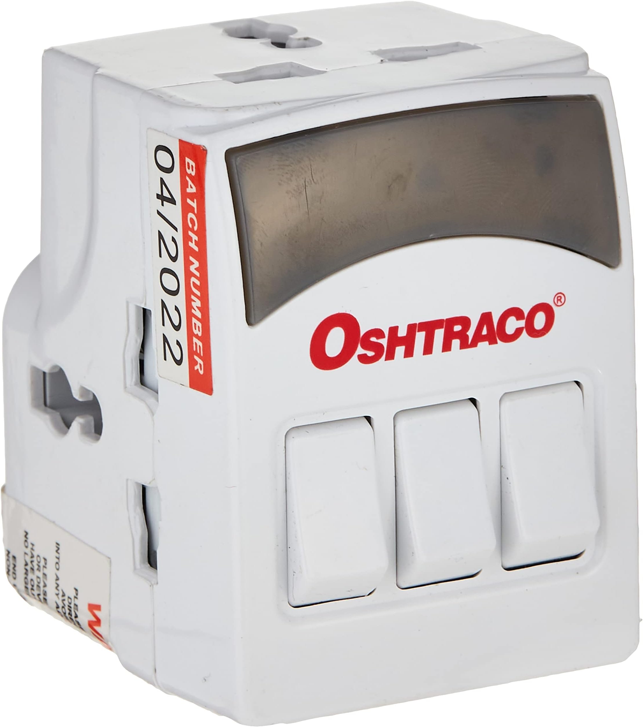 OSHTRACO 3 Way Individual Switched Universal Plug Input Adaptor for use across Household and Offices. ESMA Certified.