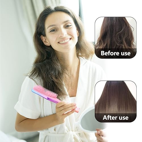 Miniatura 6 de DDHOM Cepillo desenredante para cabello para adultos y niños (2 unidades) - Cepillo desenredante sin dolor para cabello natural, rizado, liso,