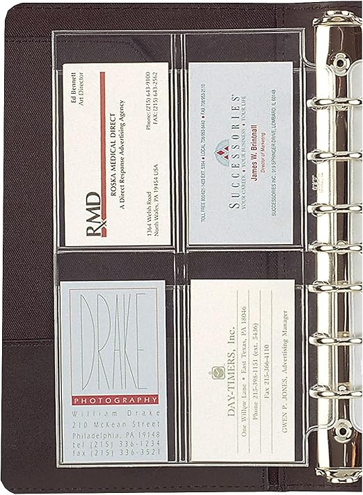 DayTimer Business Card Holders for Looseleaf Planners, 5
