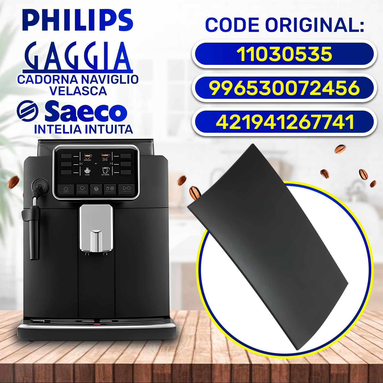 Couvercle Avant du Reservoir Eau Machines à Café 996530072456 pour Saeco | pour Gaggia Cadorna Naviglio Velasca Intelia Intuita pour Philips - MONTERAL