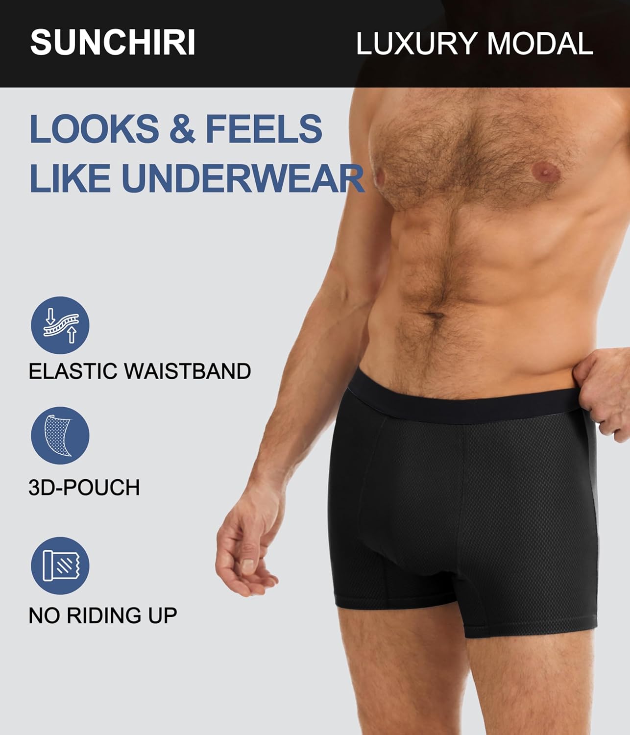 Men's Incontinence Underwear, Leakproof Boxer Briefs for Bladder Control, Regular Absorbency Modal Panties 3 Pack - Image 5