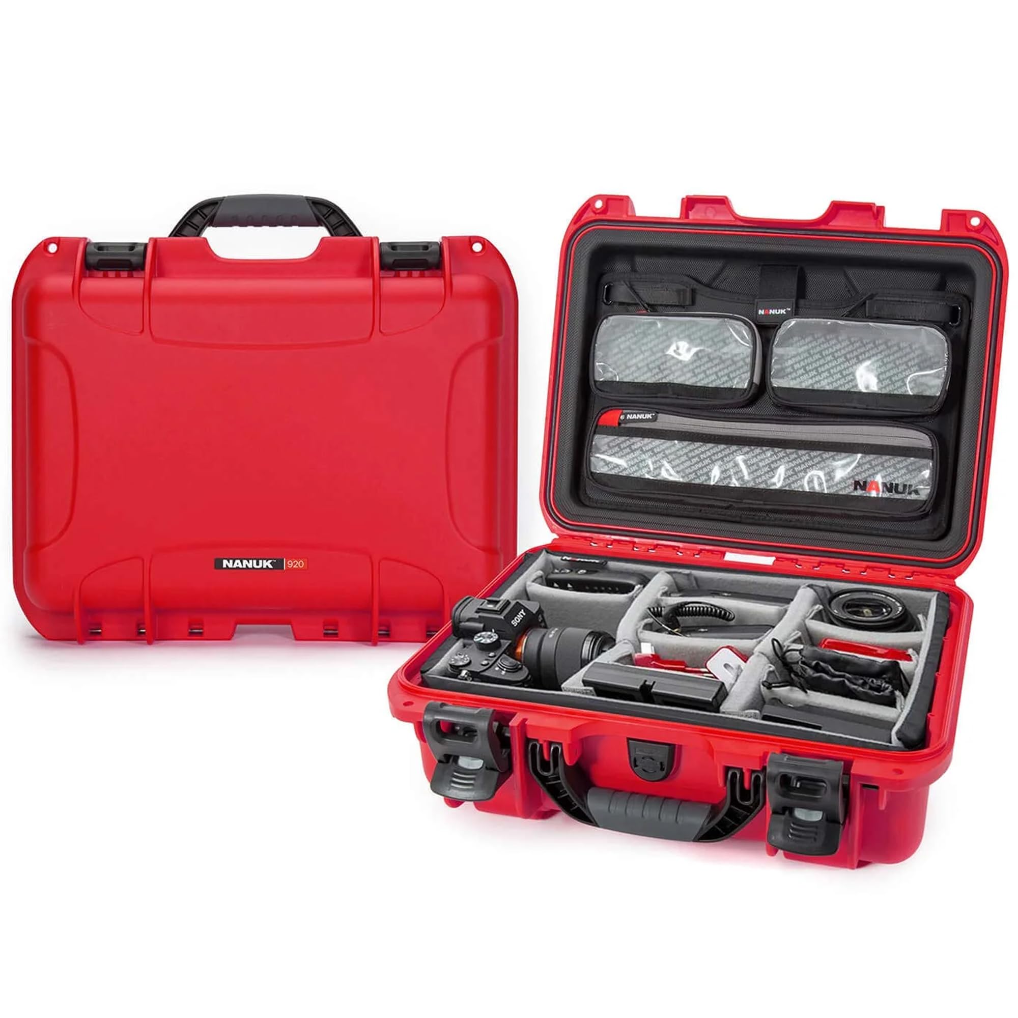 NANUK 920 Pro Photo Kit – Waterproof Travel Camera Hard Case with Padded Dividers & Lid Organizer, 16.7” x 13.4” x 6.8”, Dustproof & Impact-Resistant,