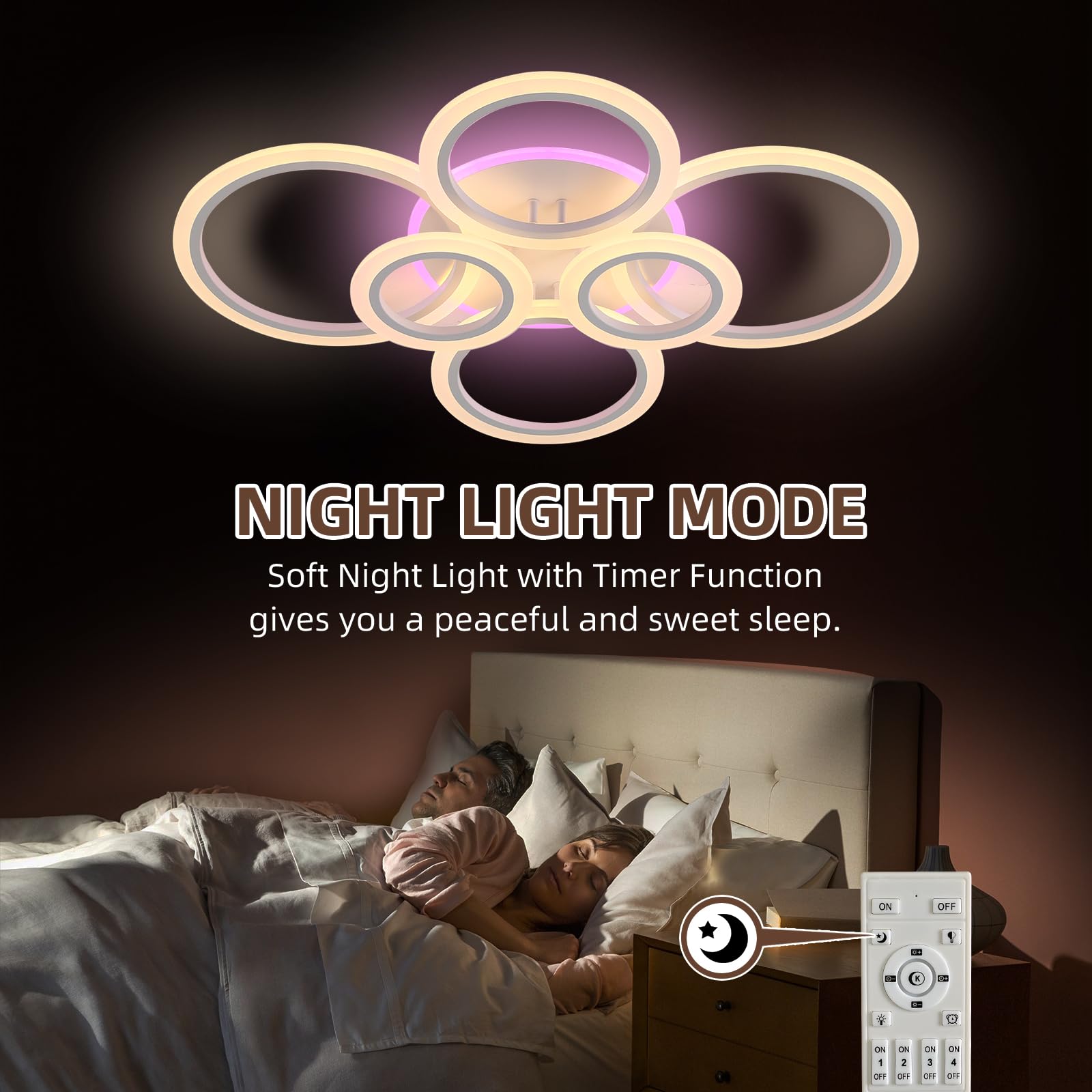 ZAITINZ Plafoniera led soffitto,Dimmerabile anello design plafoniere da soffitto,70W di grandi dimensioni lampadario camera da letto,adatto per soggiorno,cucina,corridoio e sala da pranzo,3000-6000K